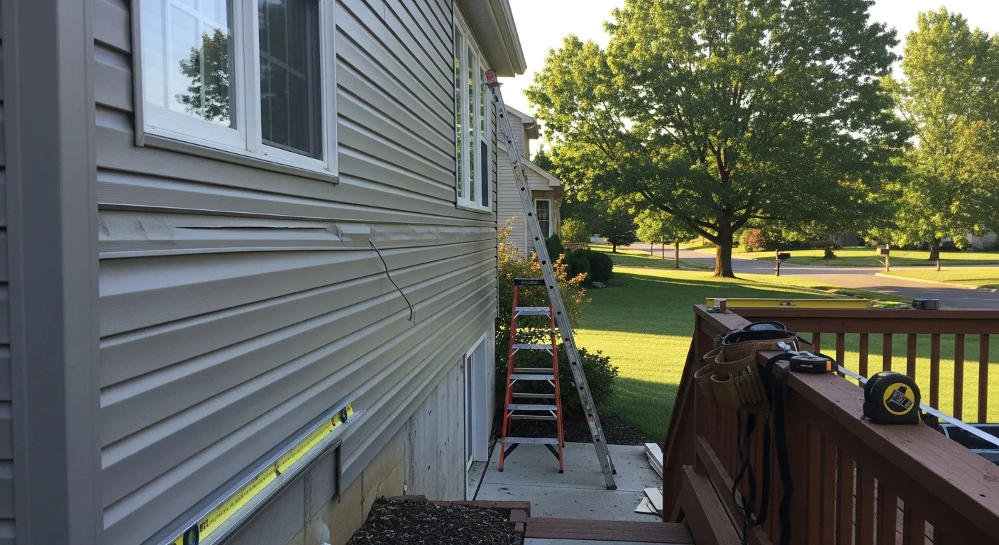 New siding installed on residential home exterior