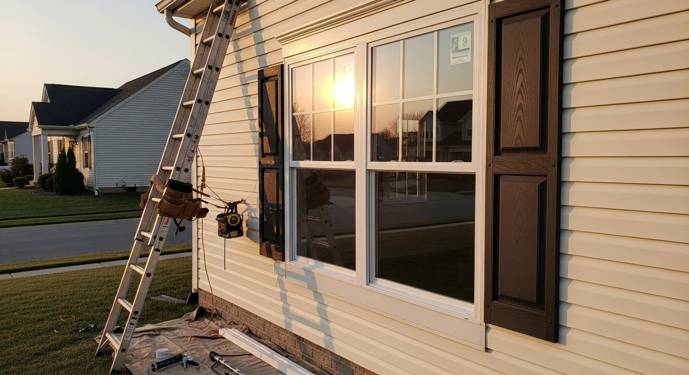New replacement windows installed on residential home exterior