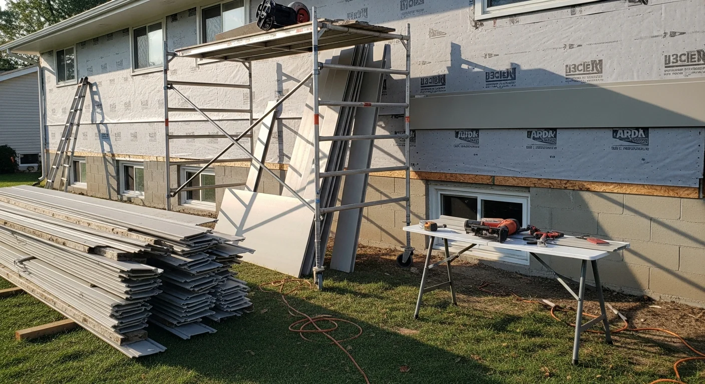A completed siding replacement on a residential home in Dayton, Ohio, showing fresh panels, clean trim lines, and updated curb appeal.